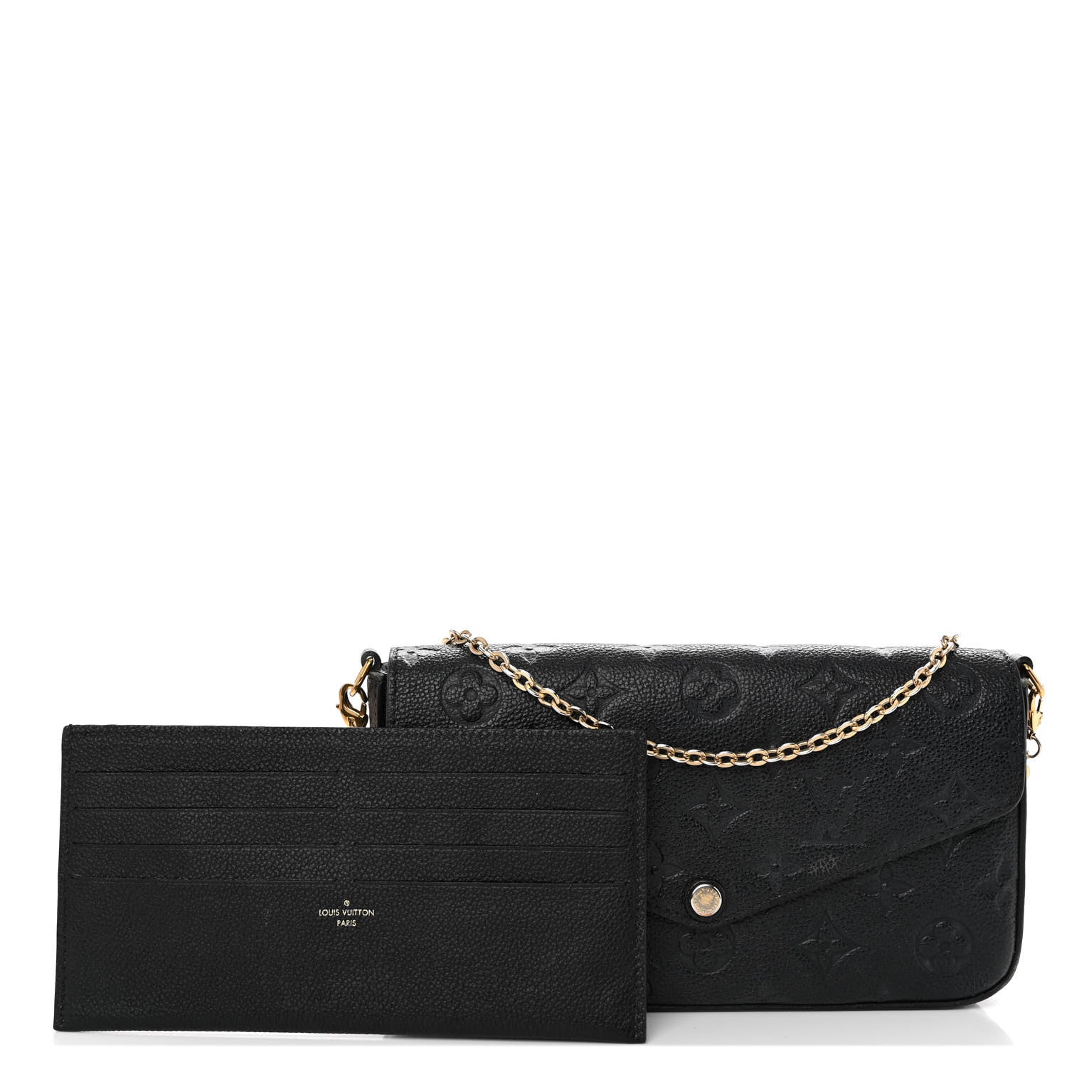 Louis Vuitton Empreinte Pochette Felicie Chain Wallet Black 1 of 13