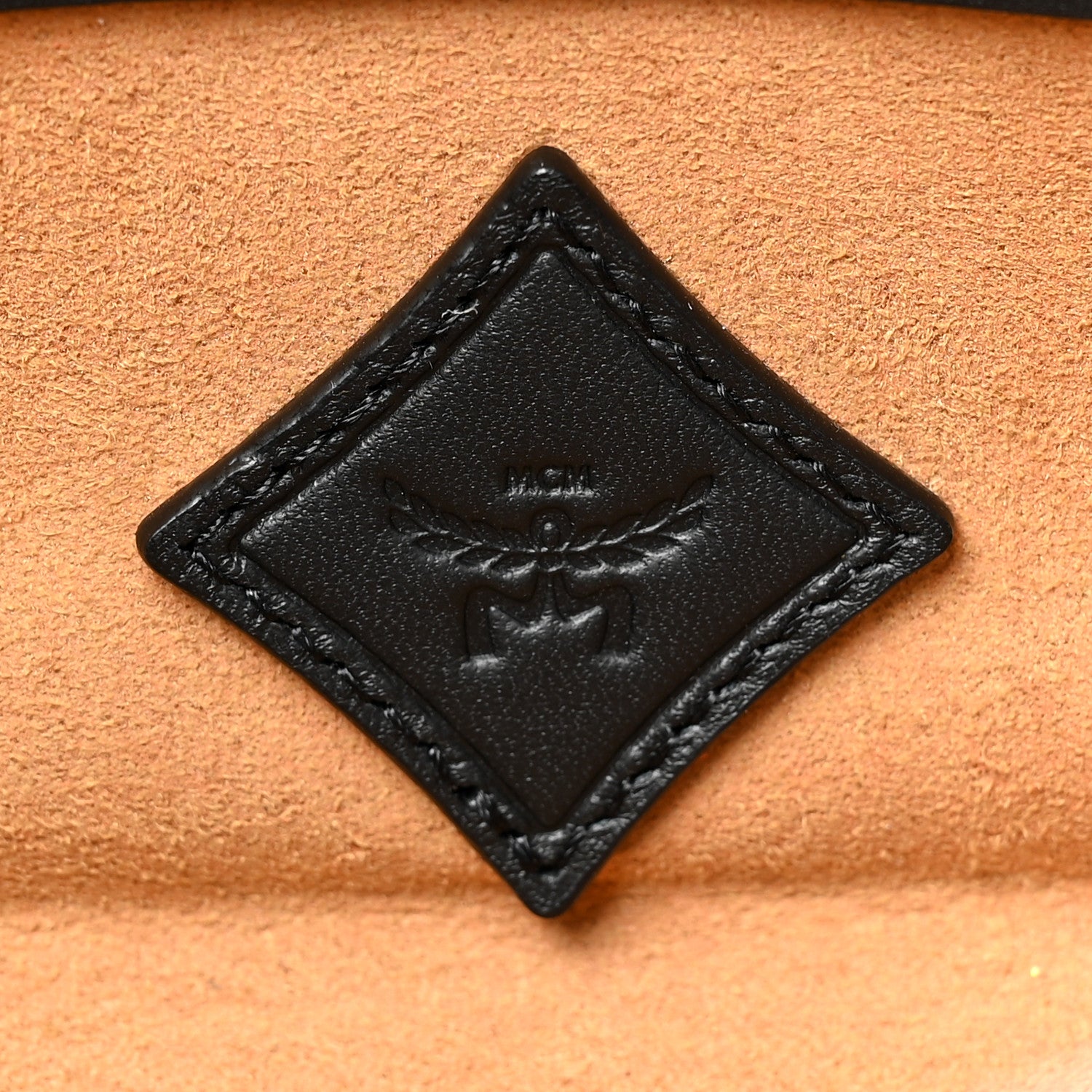 MCM Small Calfskin Diamond Tote Black Black 6 of 9