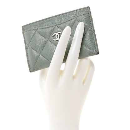 Chanel Caviar Quilted Card Holder Grey 2 of 7