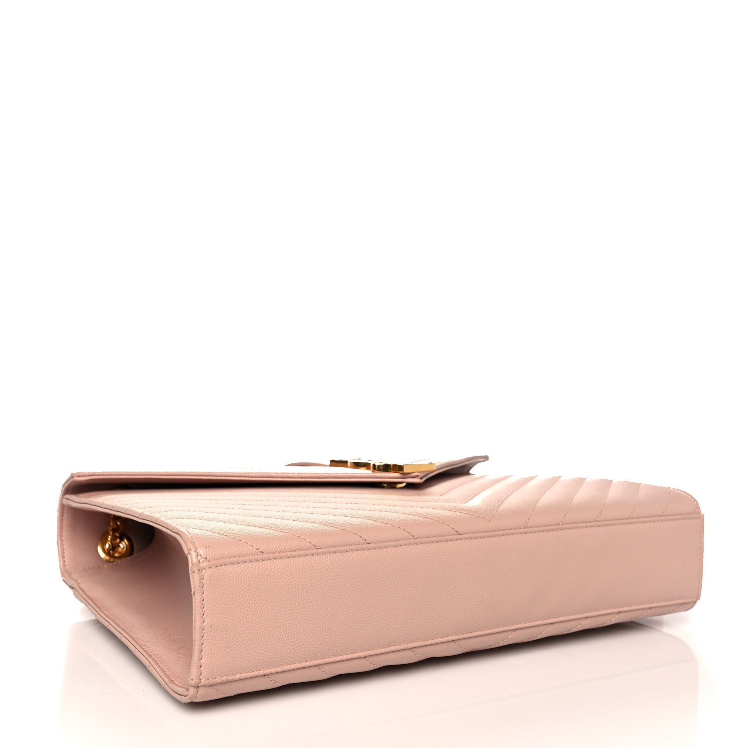 Saint Laurent Grain De Poudre Matelasse Chevron Large Monogram Satchel Pale Pink 4 of 11