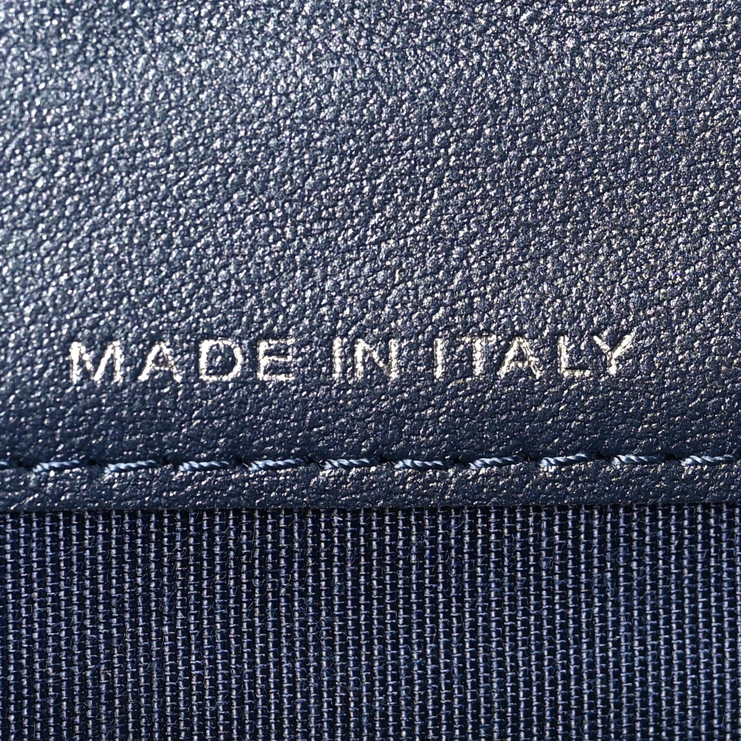 Goatskin Camellia Embossed Flap Card Holder Wallet Dark Blue