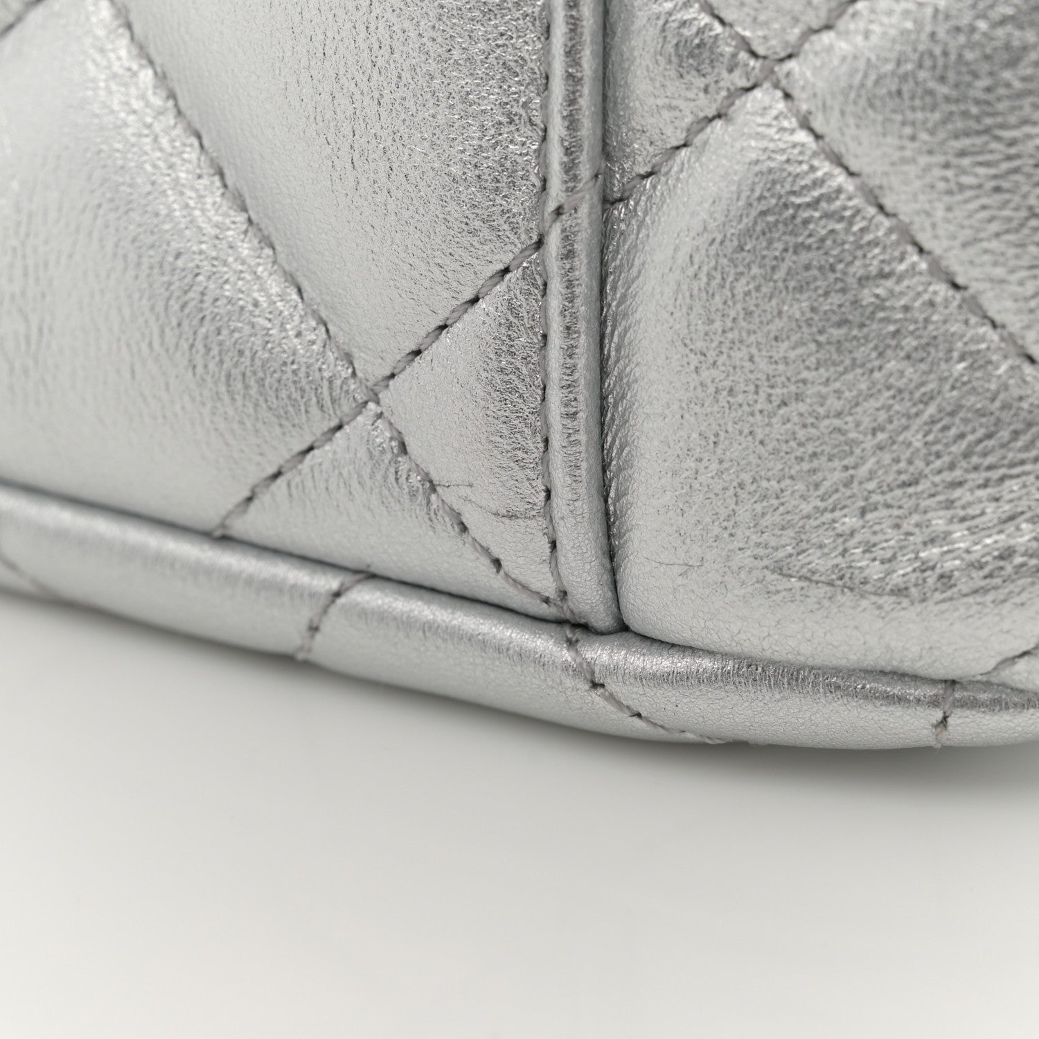 Chanel Metallic Lambskin Quilted XXL Travel Flap Bag Silver 11 of 11