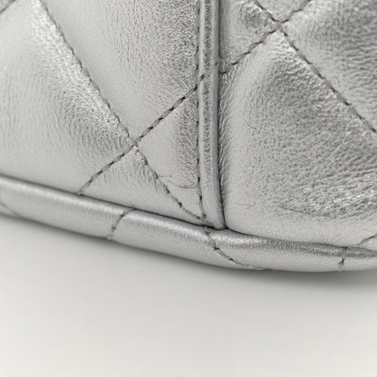 Chanel Metallic Lambskin Quilted XXL Travel Flap Bag Silver 11 of 11