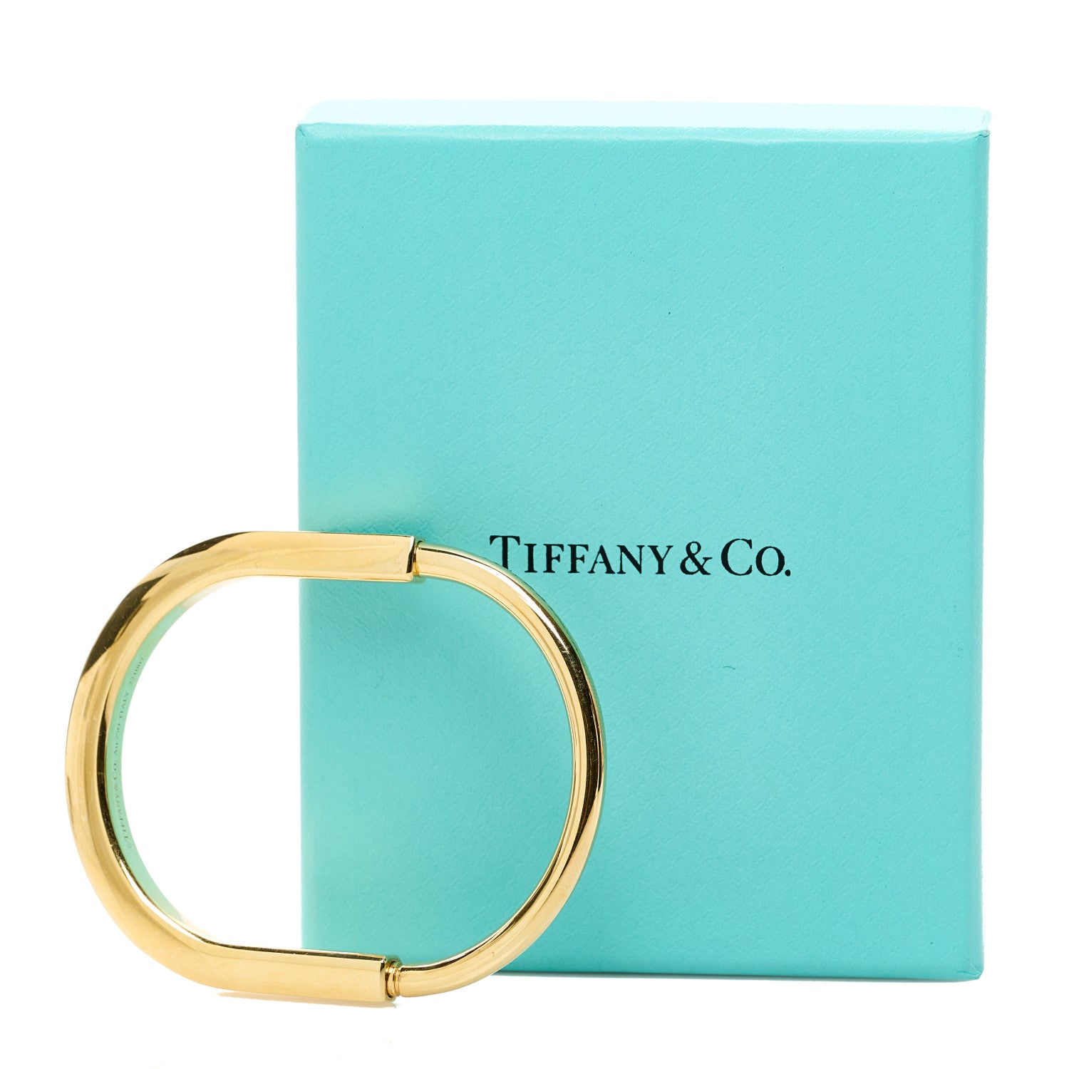 Tiffany 18K Yellow Gold Tiffany Lock Bangle Bracelet 6 of 6