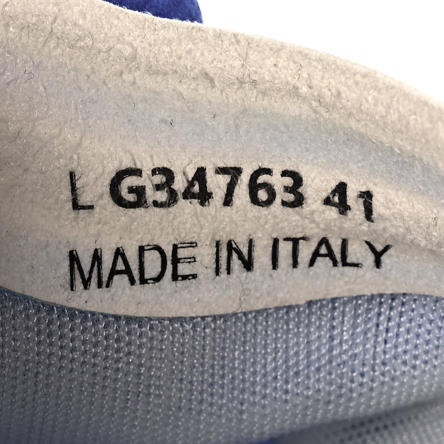 Calfskin Mesh Lycra Womens Logo Sneakers 41 White Blue