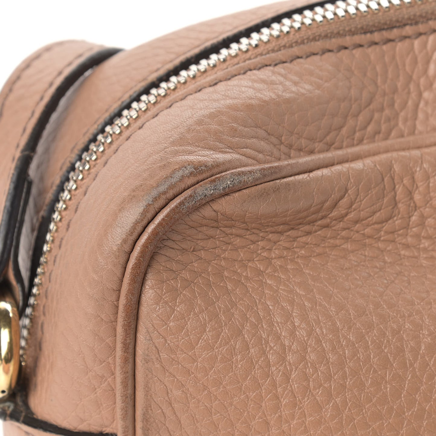 Pebbled Calfskin Small Soho Disco Bag Camelia