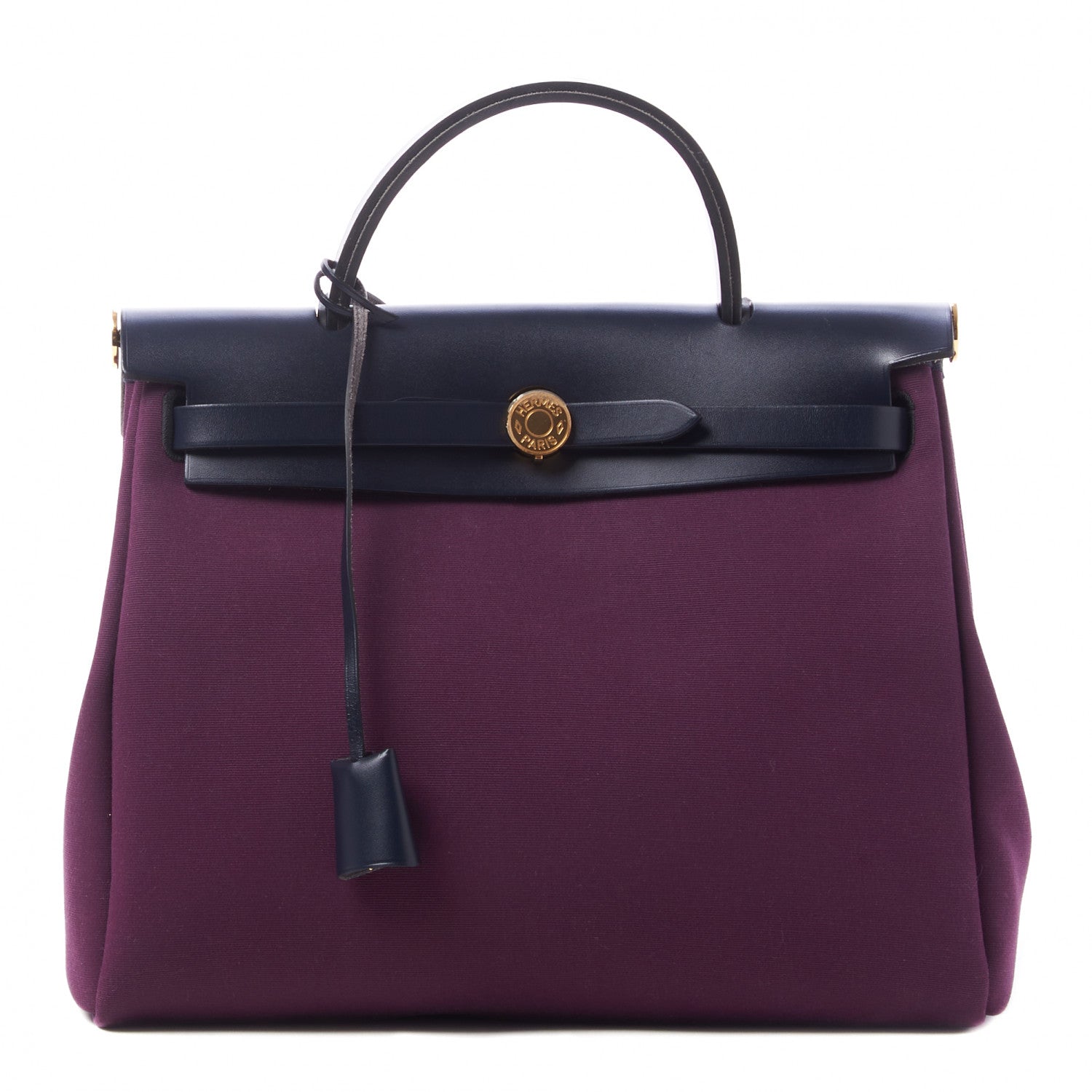 Hermes Military Toile Vache Hunter Herbag Zip PM 31 Cassis Bleu Indigo 3 of 9