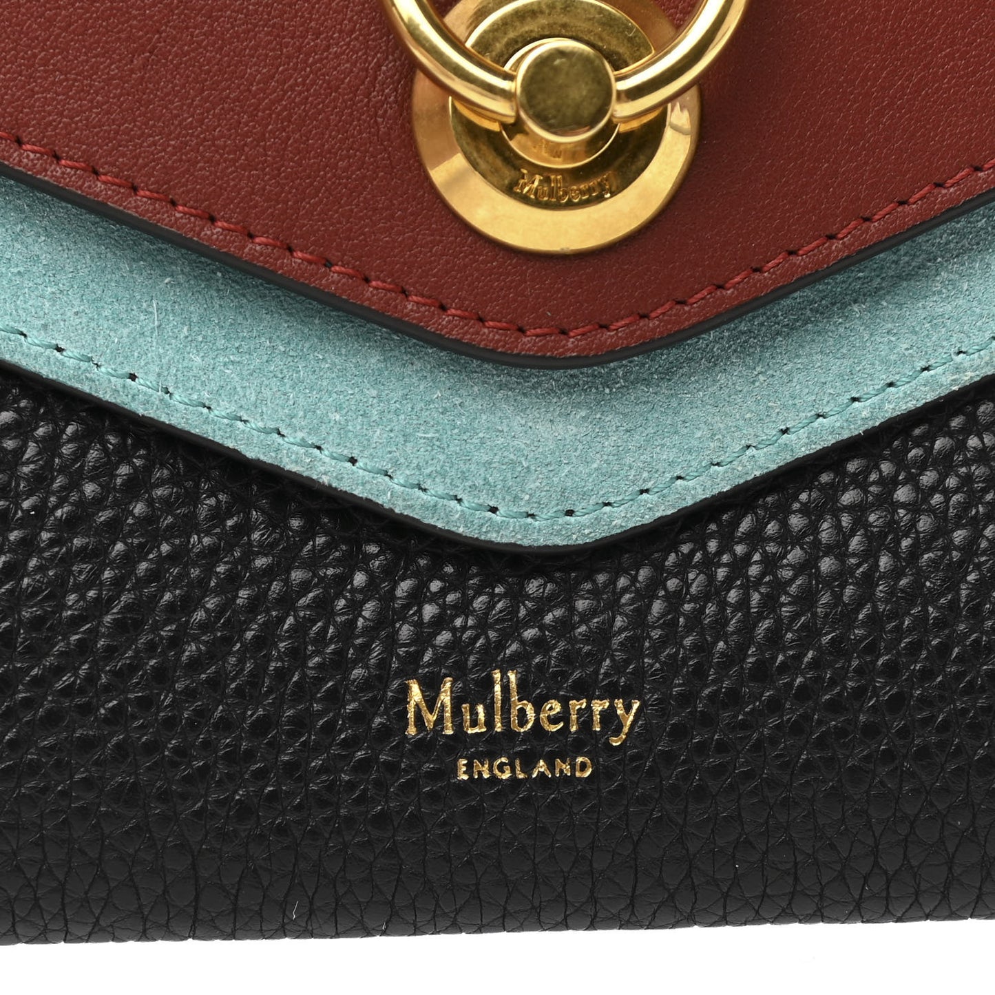 Small Classic Grain Suede Harlow Clutch Wallet Black Multicolor