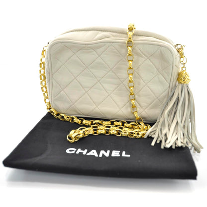 Chanel Lambskin Tassel Camera Case Beige 3 of 11