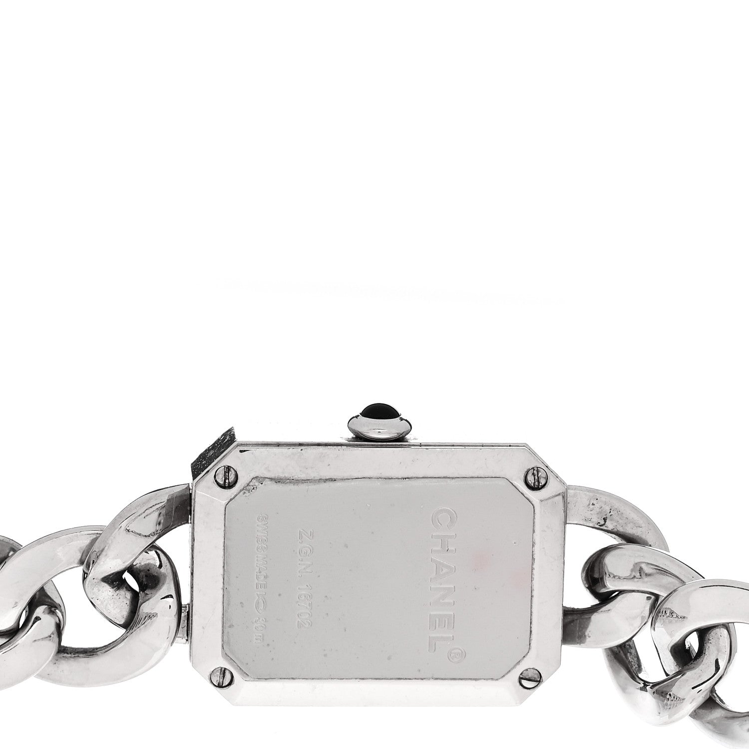 Chanel Stainless Steel Diamond Bezel 20mm Chain Premiere Quartz Watch Black 4 of 4
