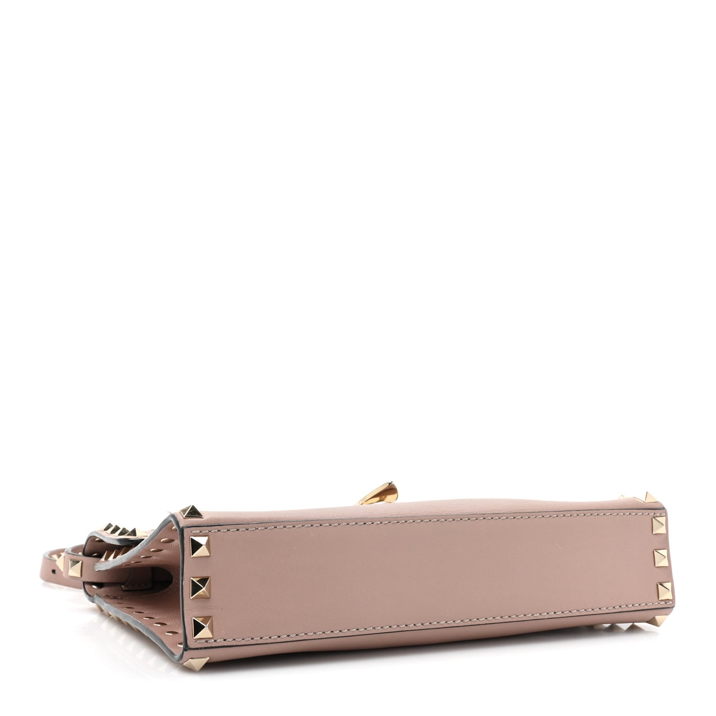 Vitello Medium Rockstud Flip Lock Crossbody Bag Poudre