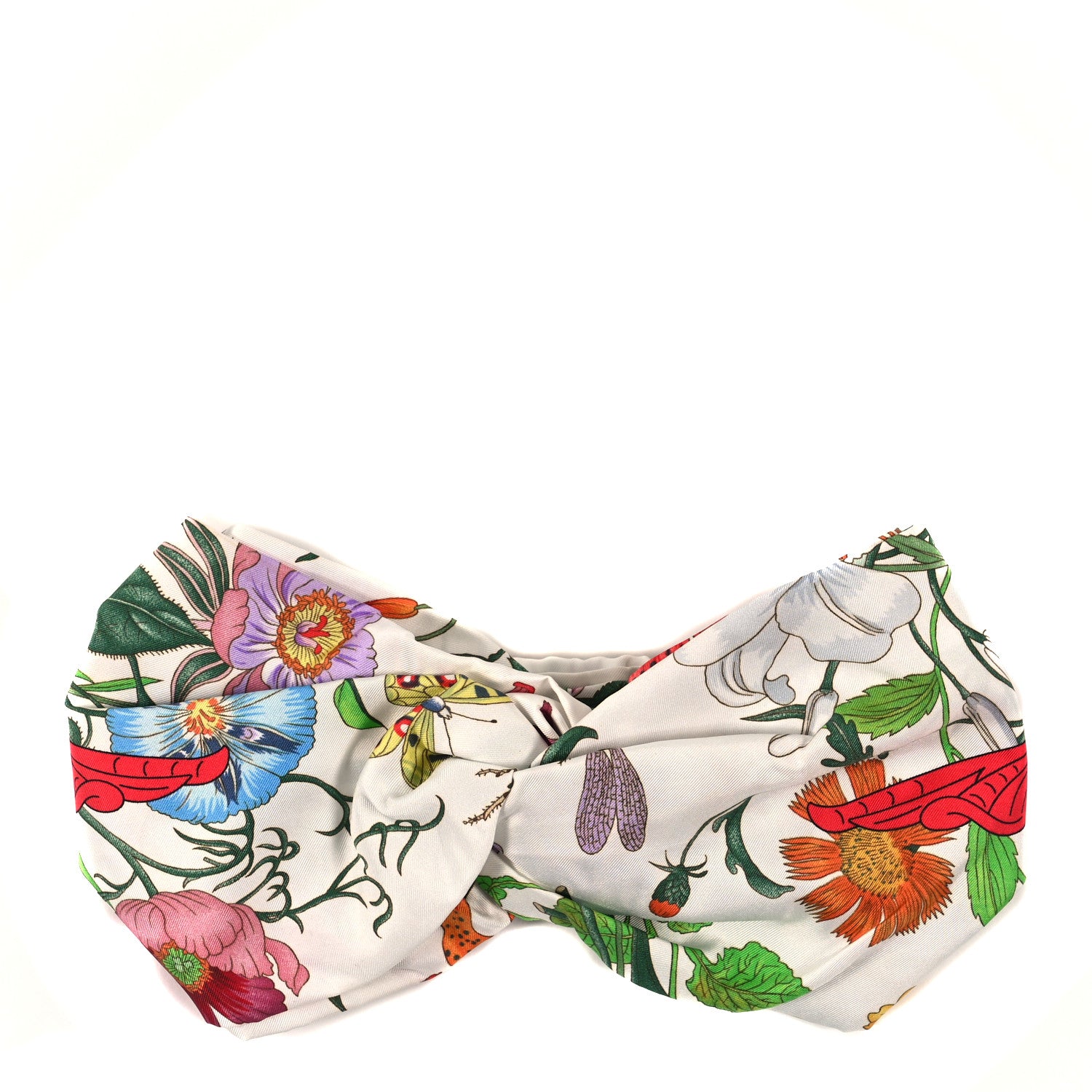 Gucci Silk Floral Headband M White Multicolor 1 of 4