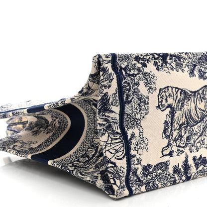 Christian Dior Canvas Embroidered Medium Dioriviera Toile De Jouy Book Tote Blue 9 of 13
