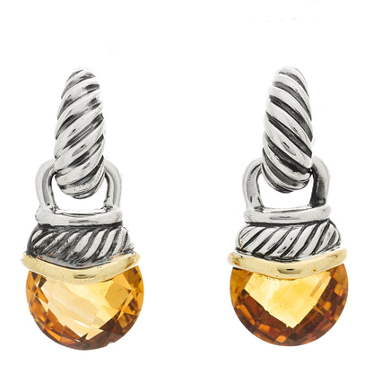 David Yurman Sterling Silver 14K Yellow Gold Citrine Acorn Earrings 1 of 4