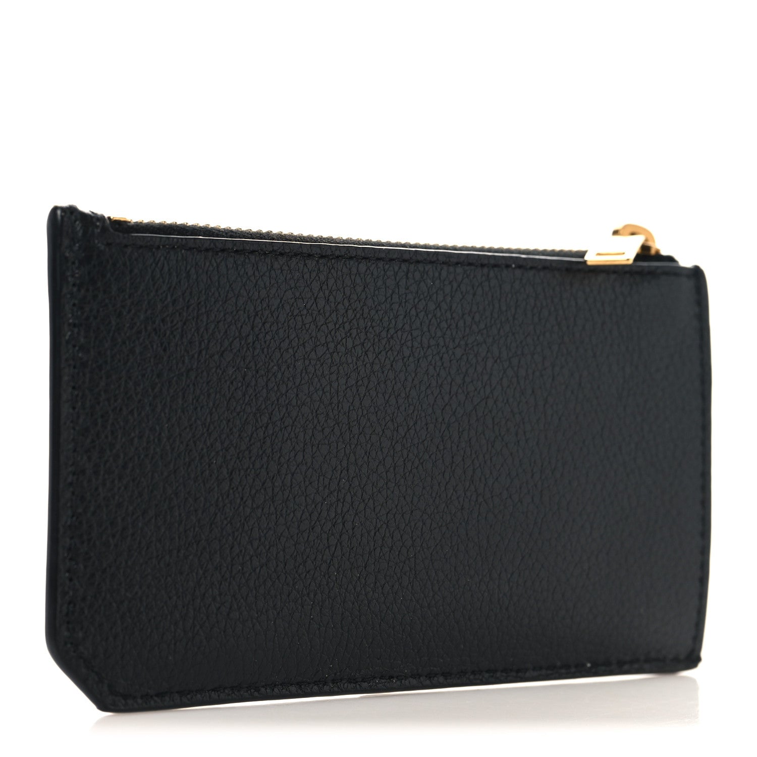 Saint Laurent Grained Calfskin Monogram 5 Fragments Zip Pouch Card Holder Black 3 of 7