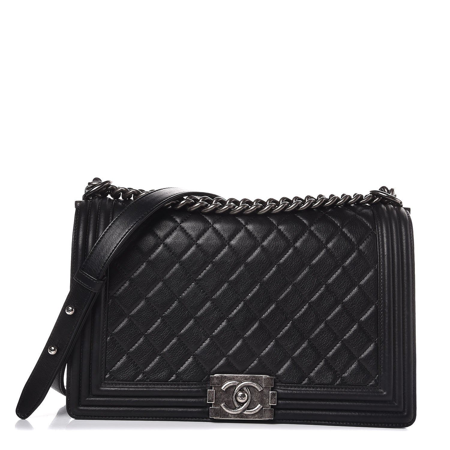 Chanel Calfskin Quilted New Medium Boy Flap Black 1 of 8