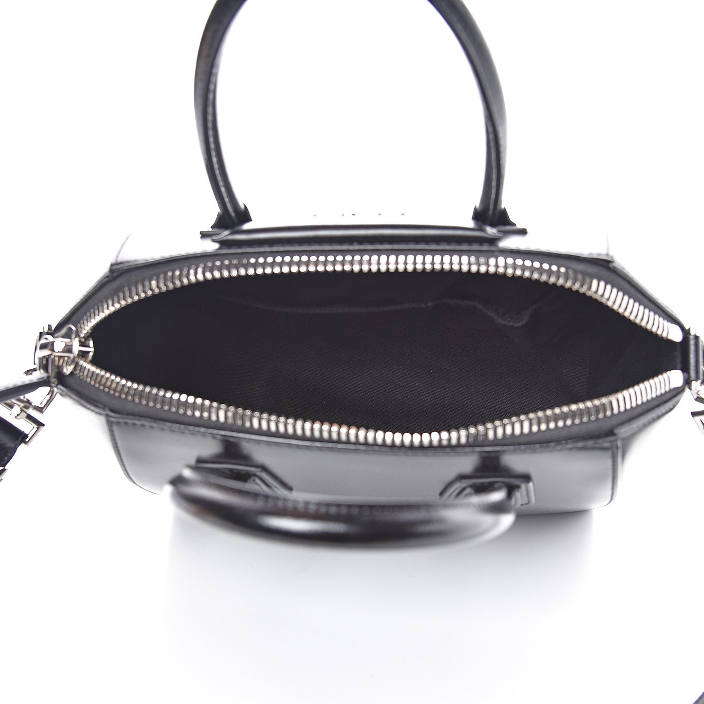 Shiny Lord Calfskin Small Antigona Black