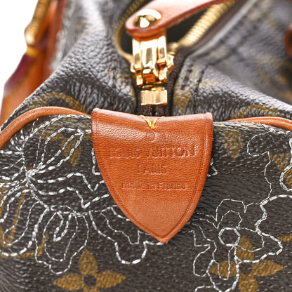 Louis Vuitton Monogram Dentelle Speedy 30 Silver 6 of 8