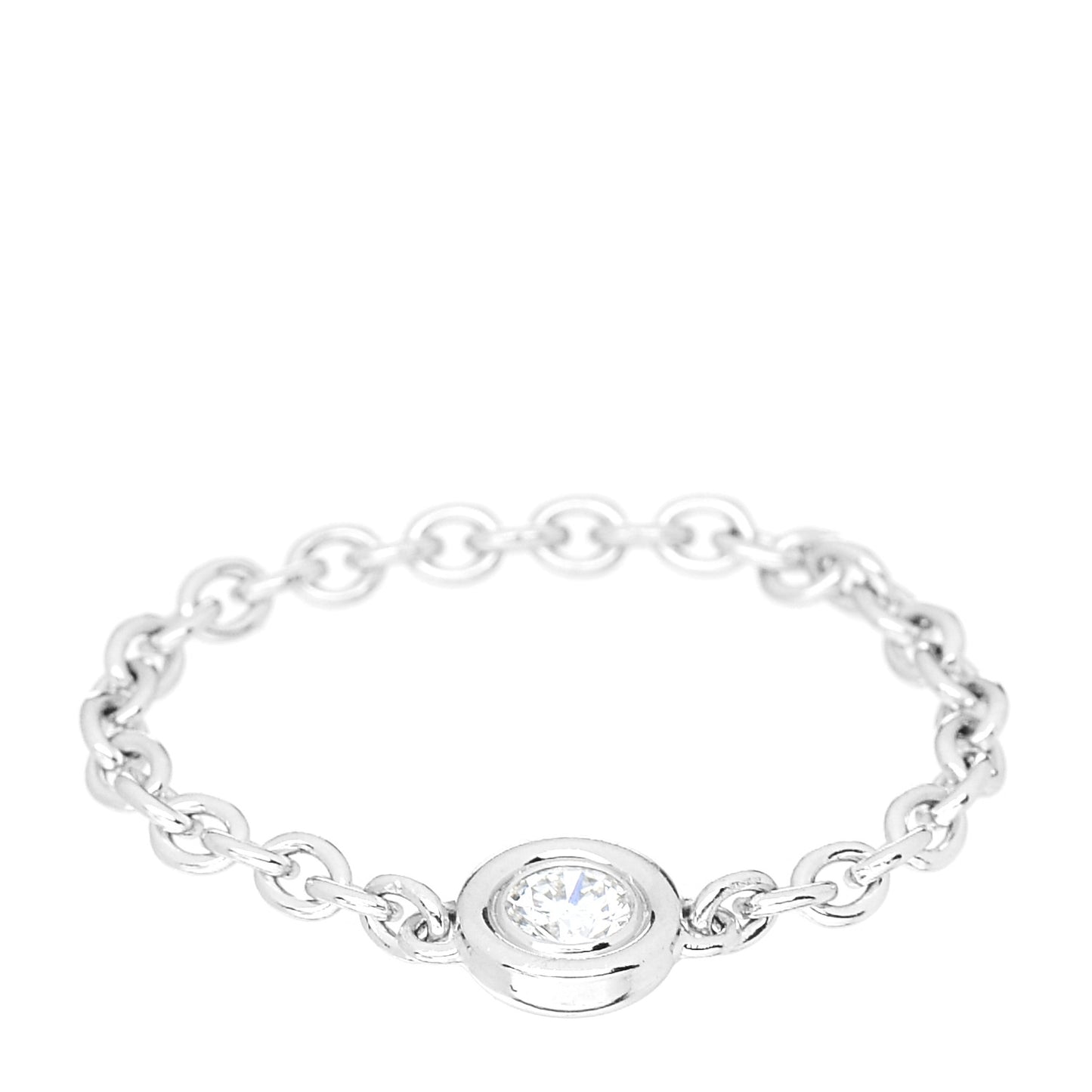 18K White Gold Diamond Mimioui Chain Ring 53 6.5