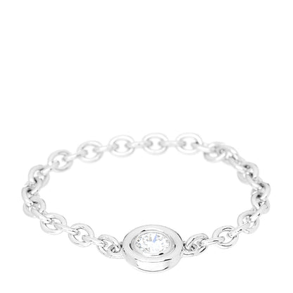 Christian Dior 18K White Gold Diamond Mimioui Chain Ring 53 6.5 1 of 4