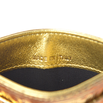 Chanel Metallic Calfskin Crocodile Embossed Cocodile Card Holder Gold 6 of 8