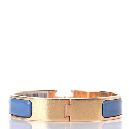 Hermes Narrow Enamel Clic Clac H Bracelet PM Bleu Turquin 3 of 8
