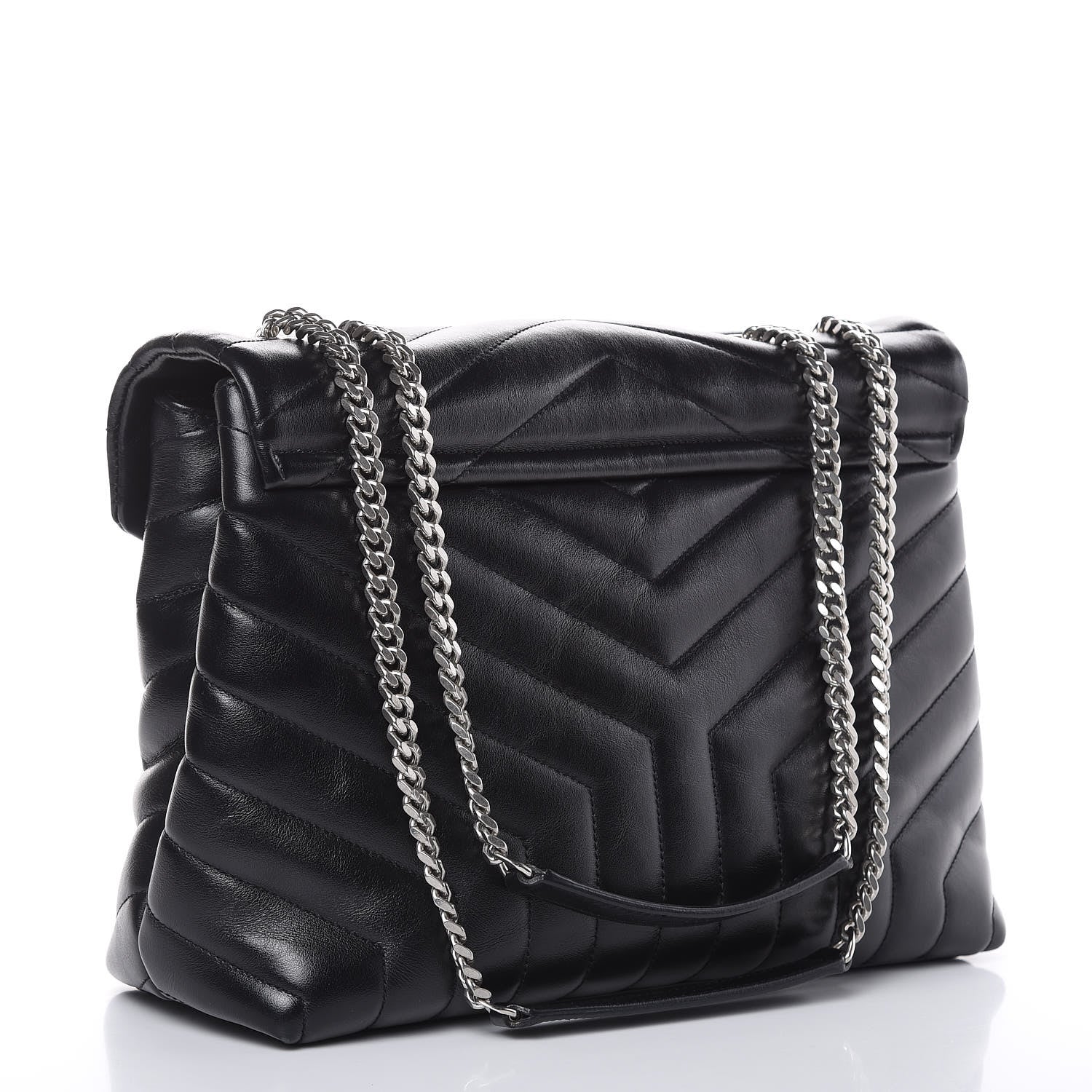Saint Laurent Calfskin Y Quilted Monogram Medium Loulou Chain Satchel Black 3 of 11