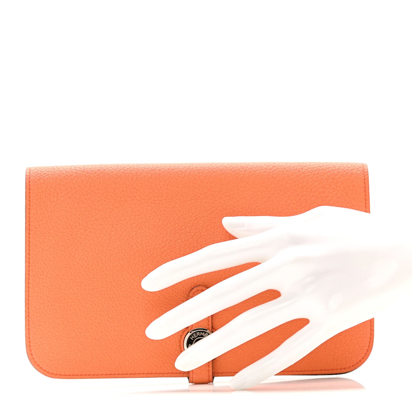 Togo Dogon Duo Wallet Orange Poppy Rose Candy