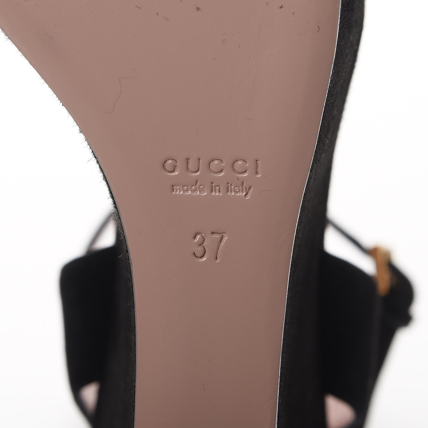 Gucci Kid Scamosciato Liliane Horsebit Platform Wedge Sandals 37 Black 6 of 8