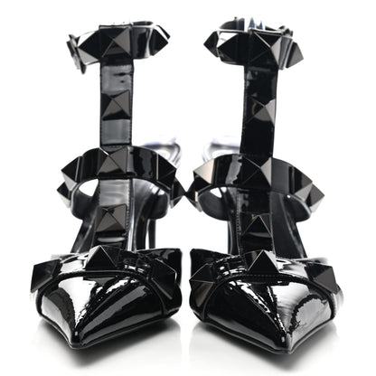 Valentino Garavani Patent Monochrome Roman Stud Ankle Strap 80mm Pumps 41 Black 2 of 9