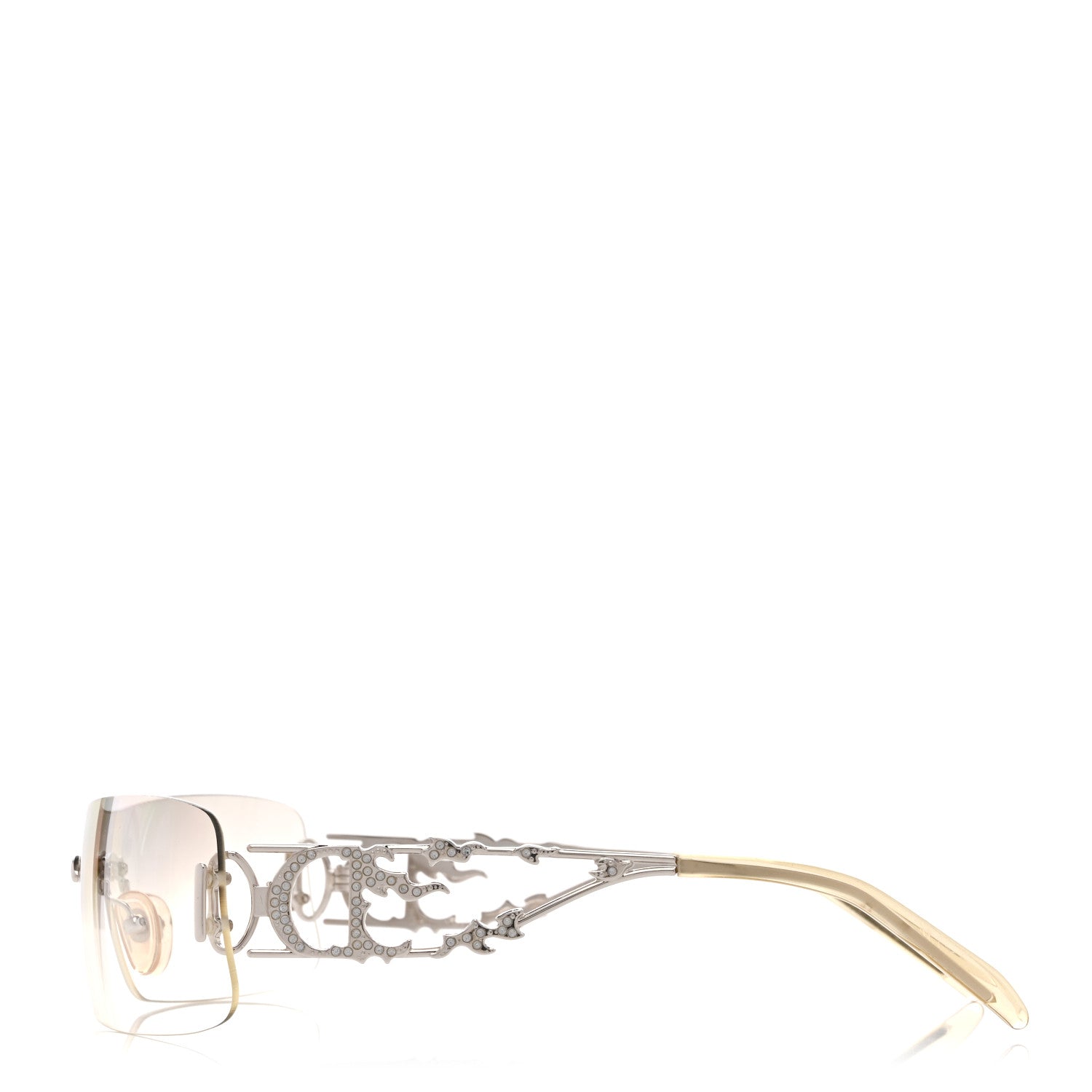 Christian Dior Metal Crystal DiorFire Sunglasses Silver 1857847