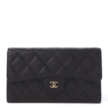 Chanel Caviar Quilted Large Flap Wallet Black 1 of 12