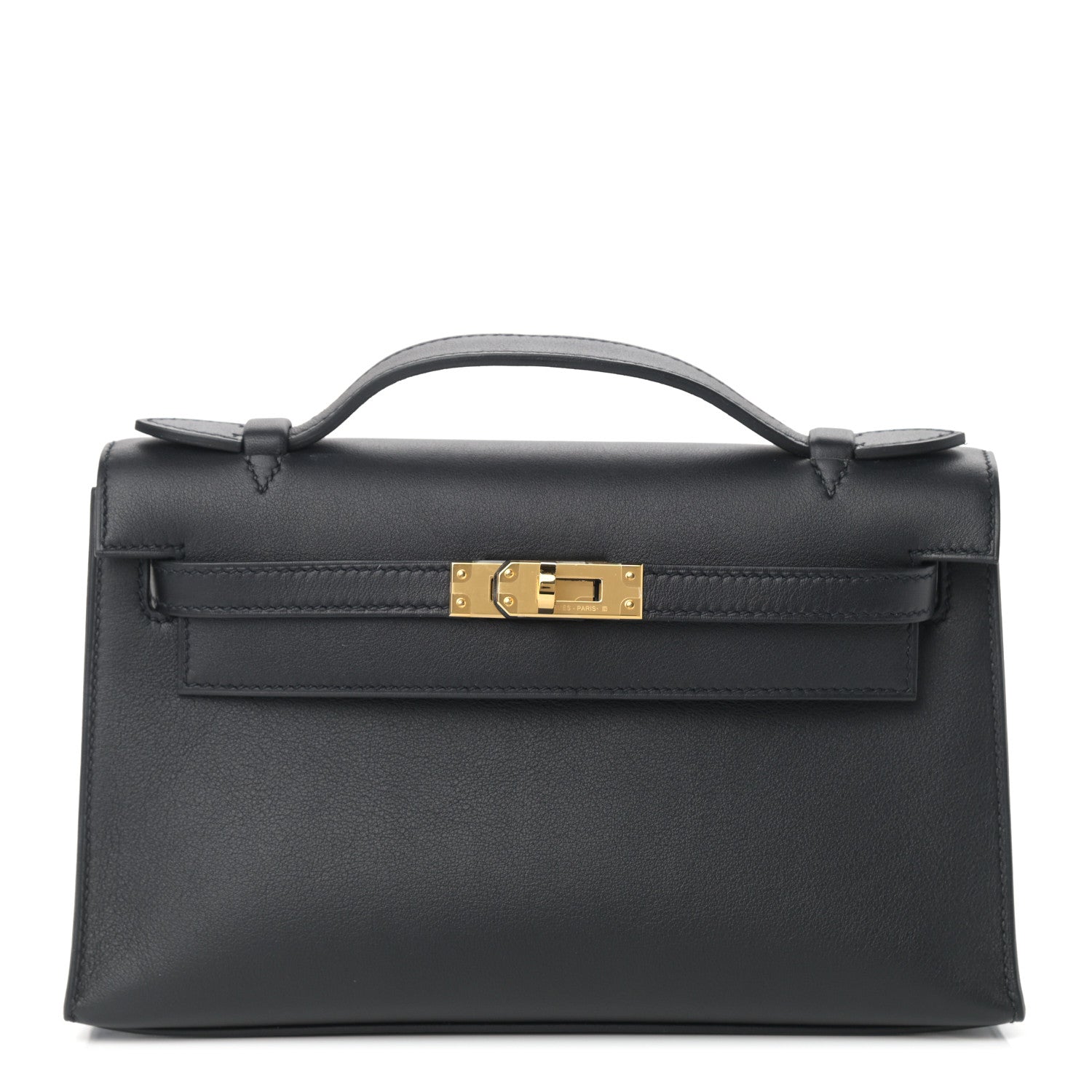 Hermes Swift Kelly Pochette Clutch Black 1 of 10