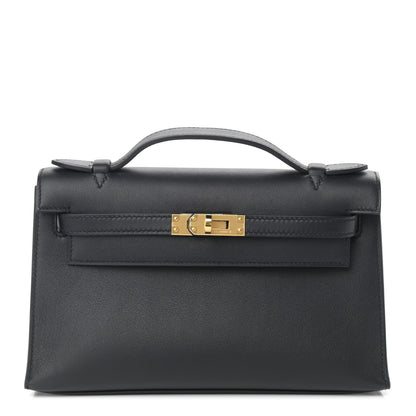 Hermes Swift Kelly Pochette Clutch Black 1 of 10