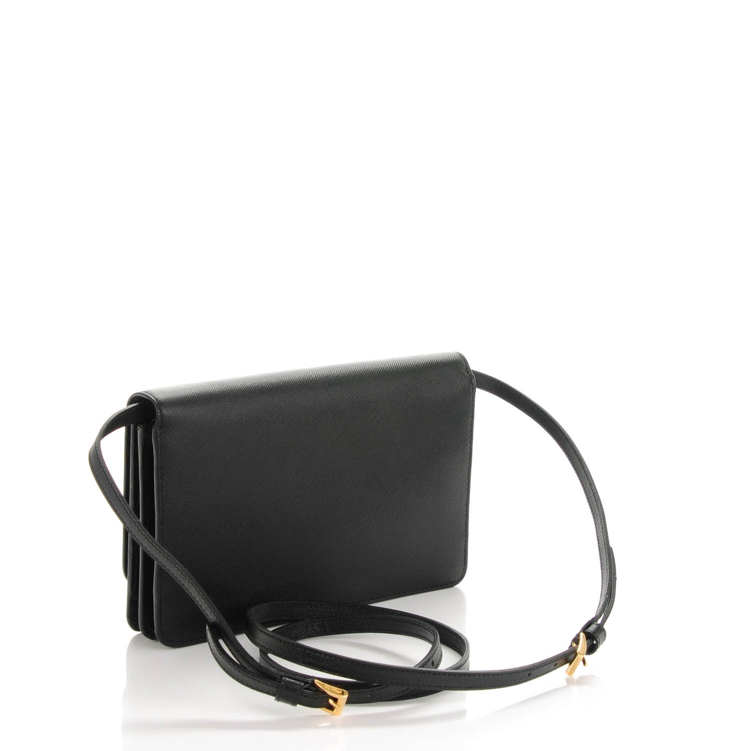 Prada Saffiano Metal Flap Wallet Nero Black 3 of 8