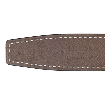 Hermes Swift Epsom 24mm Mini Constance H Belt 85 Black Etoupe 3 of 8