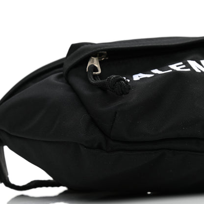 Balenciaga Recycled Sport Nylon Logo Embroidered Wheel Beltpack Black 8 of 9