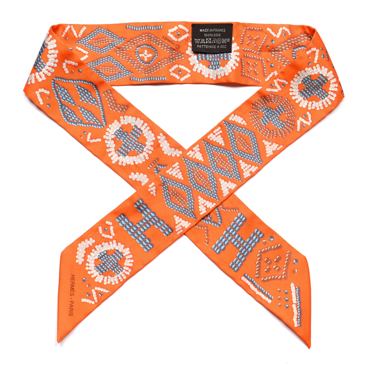 Silk Kelly En Perles Twilly Orange Bleu Gris Perle