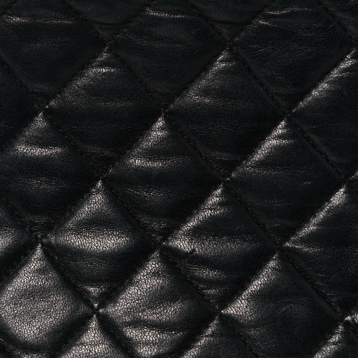 Lambskin Quilted Tassel Camera Case Black