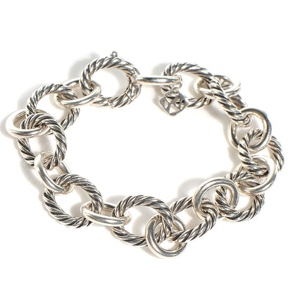 David Yurman Sterling Silver 12mm Large Oval Link Bracelet 1 of 4