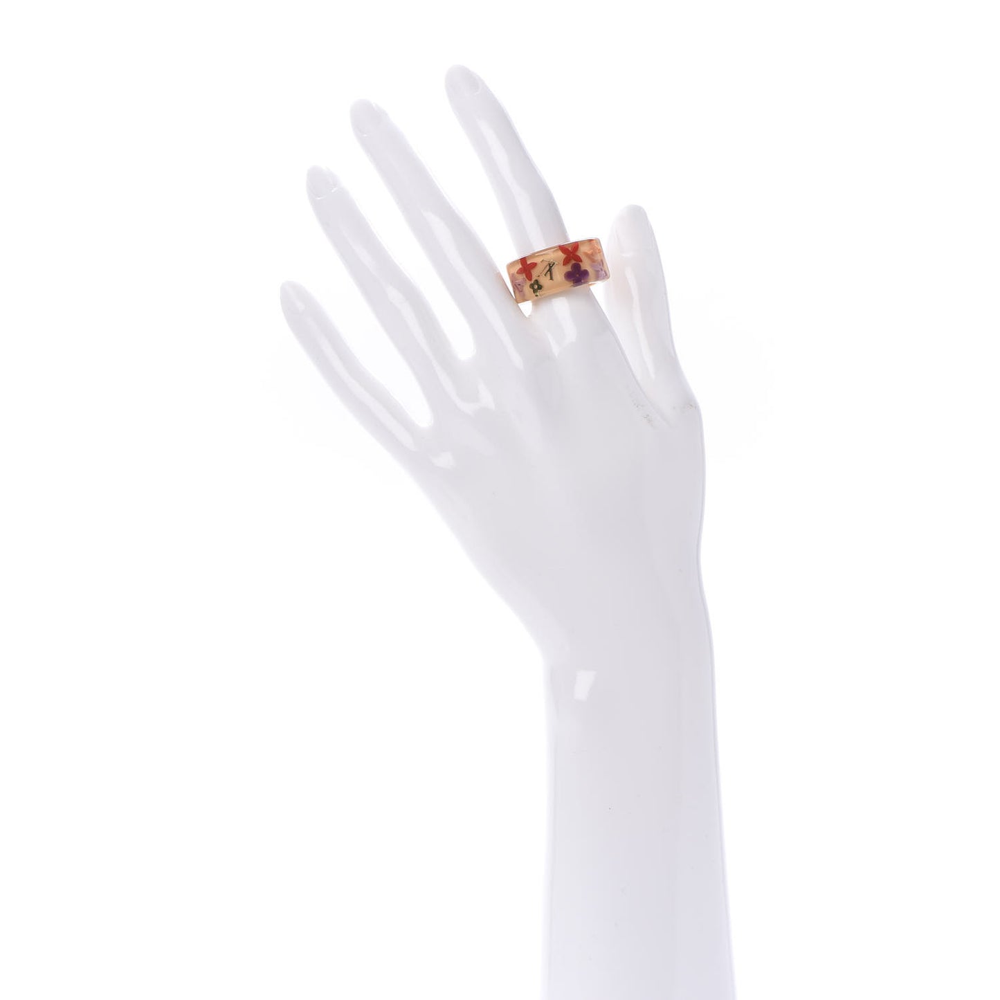 Resin Monogram Farandole Ring 8 Beige