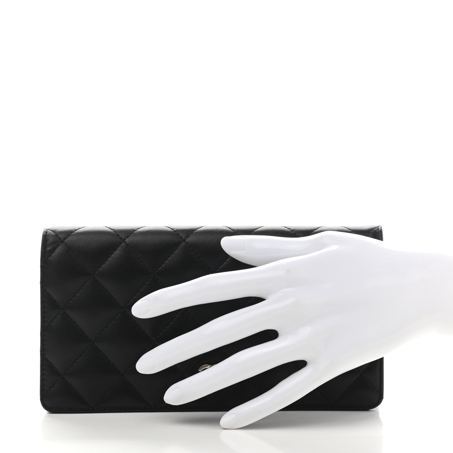 Chanel Lambskin Quilted Yen Wallet Black 2 of 9