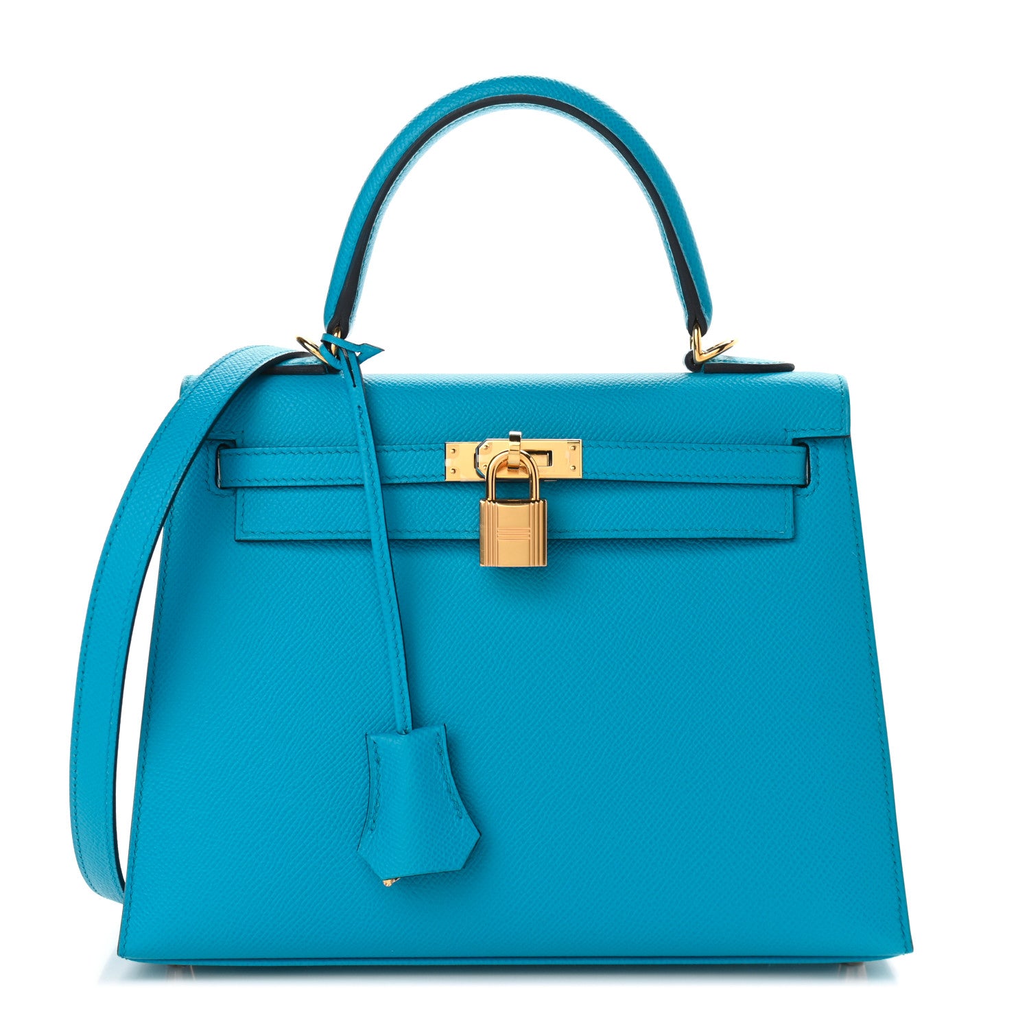 Hermes Epsom Kelly Sellier 25 Bleu Frida 1 of 10