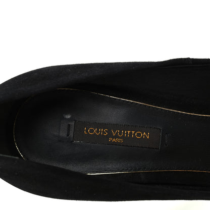 Louis Vuitton Suede Oh Really Peep Toe Pumps 37 Black 8 of 9