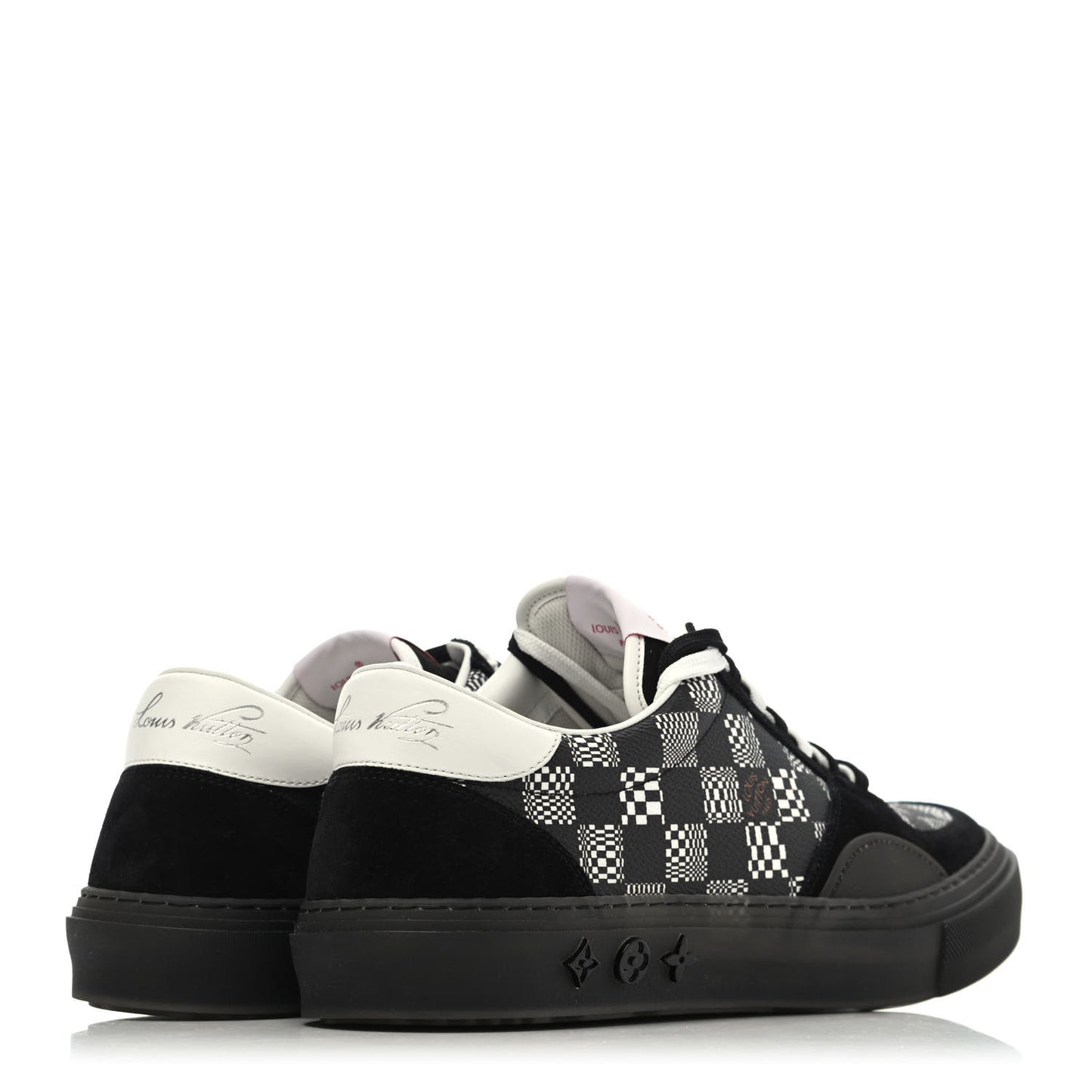 Damier Distorted Mens LV Ollie Sneakers 9 Black
