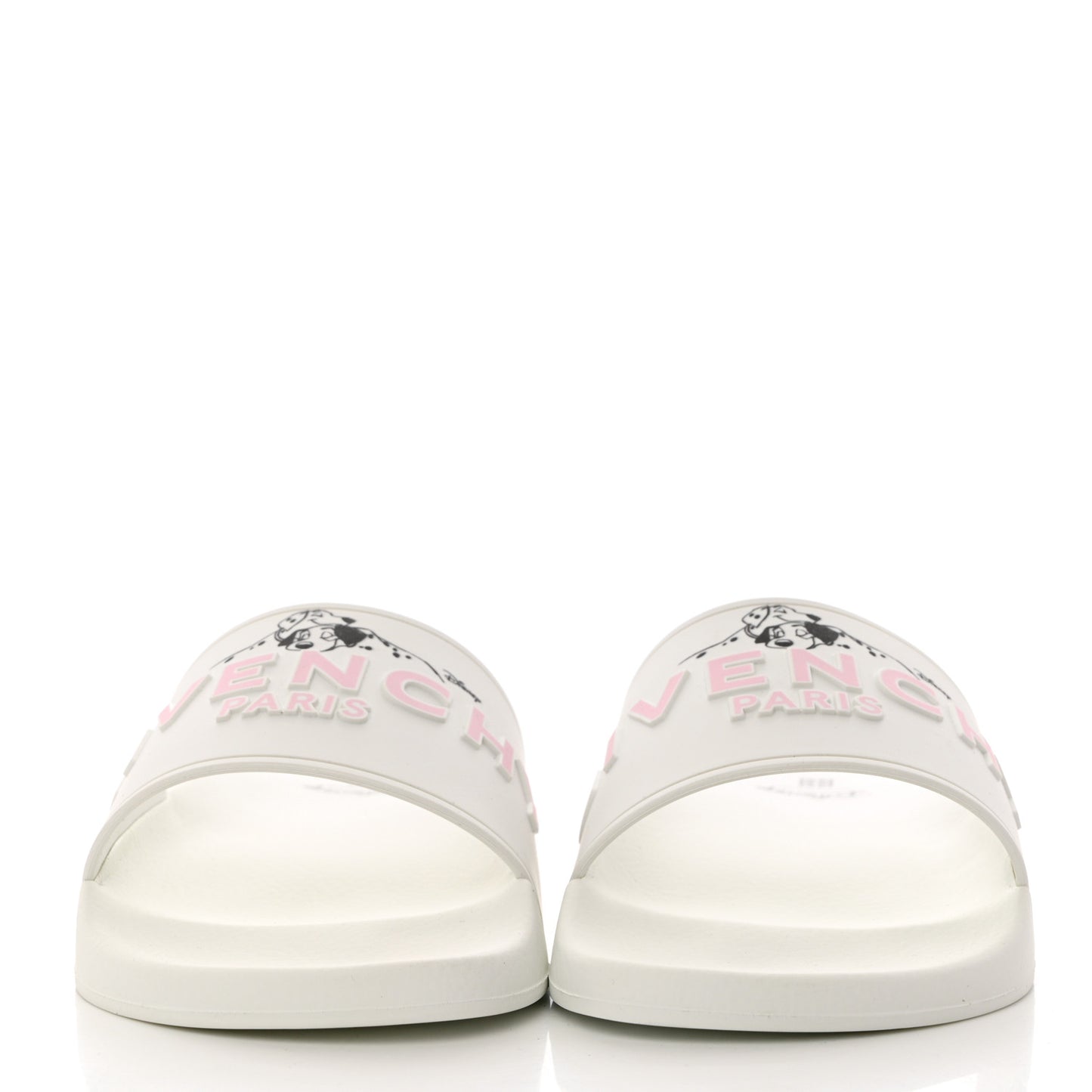 X DISNEY Rubber Logo 101 Dalmatians Pool Slide Sandals 37 White Black Pink