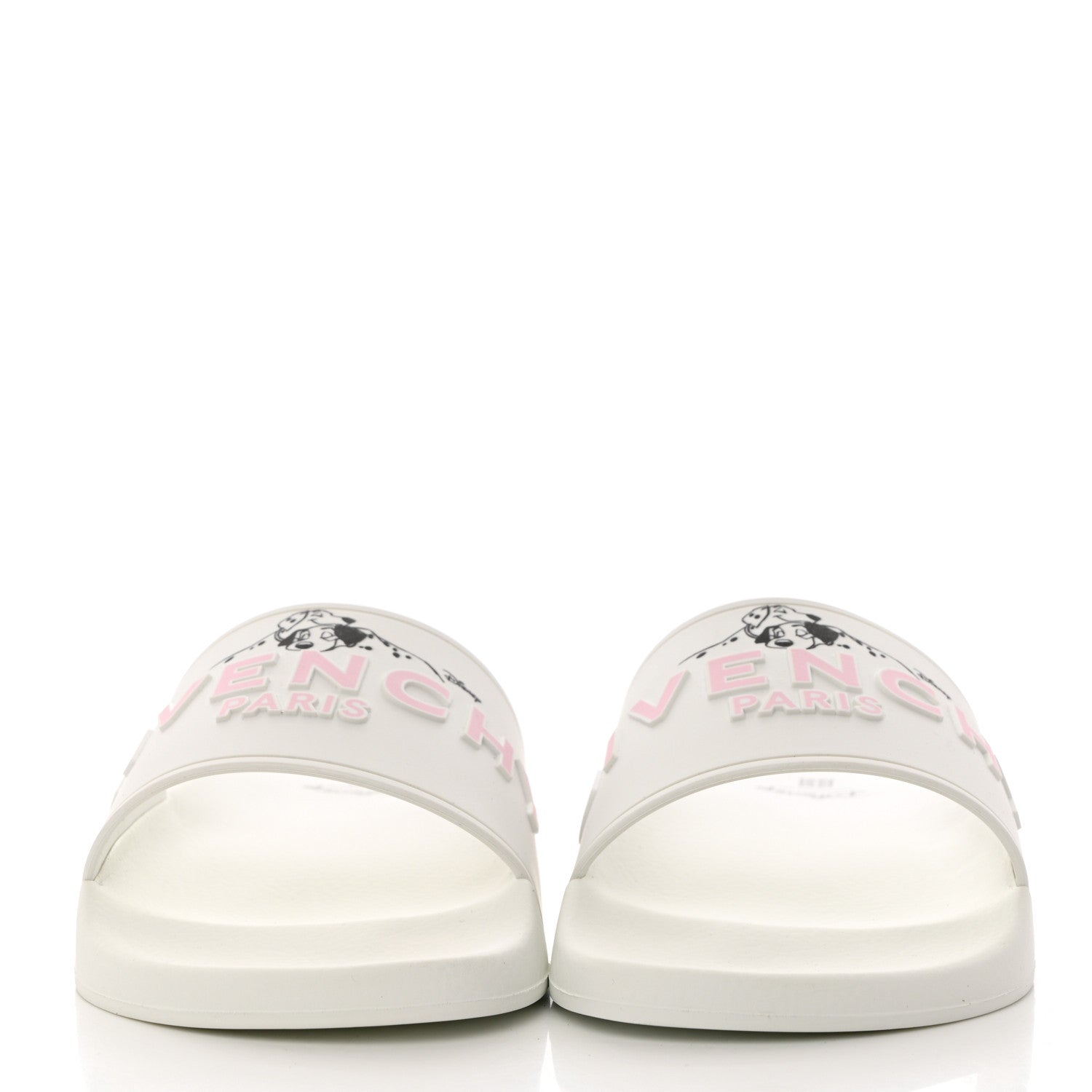 Givenchy X DISNEY Rubber Logo 101 Dalmatians Pool Slide Sandals 37 White Black Pink 2 of 11