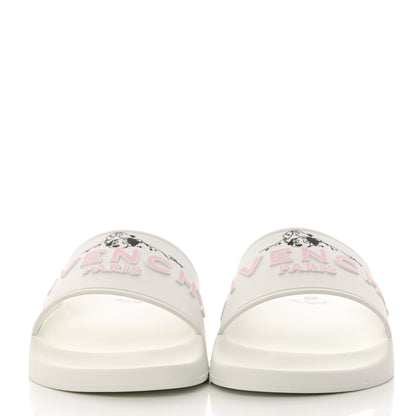 Givenchy X DISNEY Rubber Logo 101 Dalmatians Pool Slide Sandals 37 White Black Pink 2 of 11