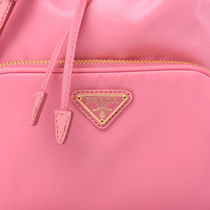 Prada Saffiano Tessuto Nylon Mini Bucket Crossbody Bag Pink 10 of 10