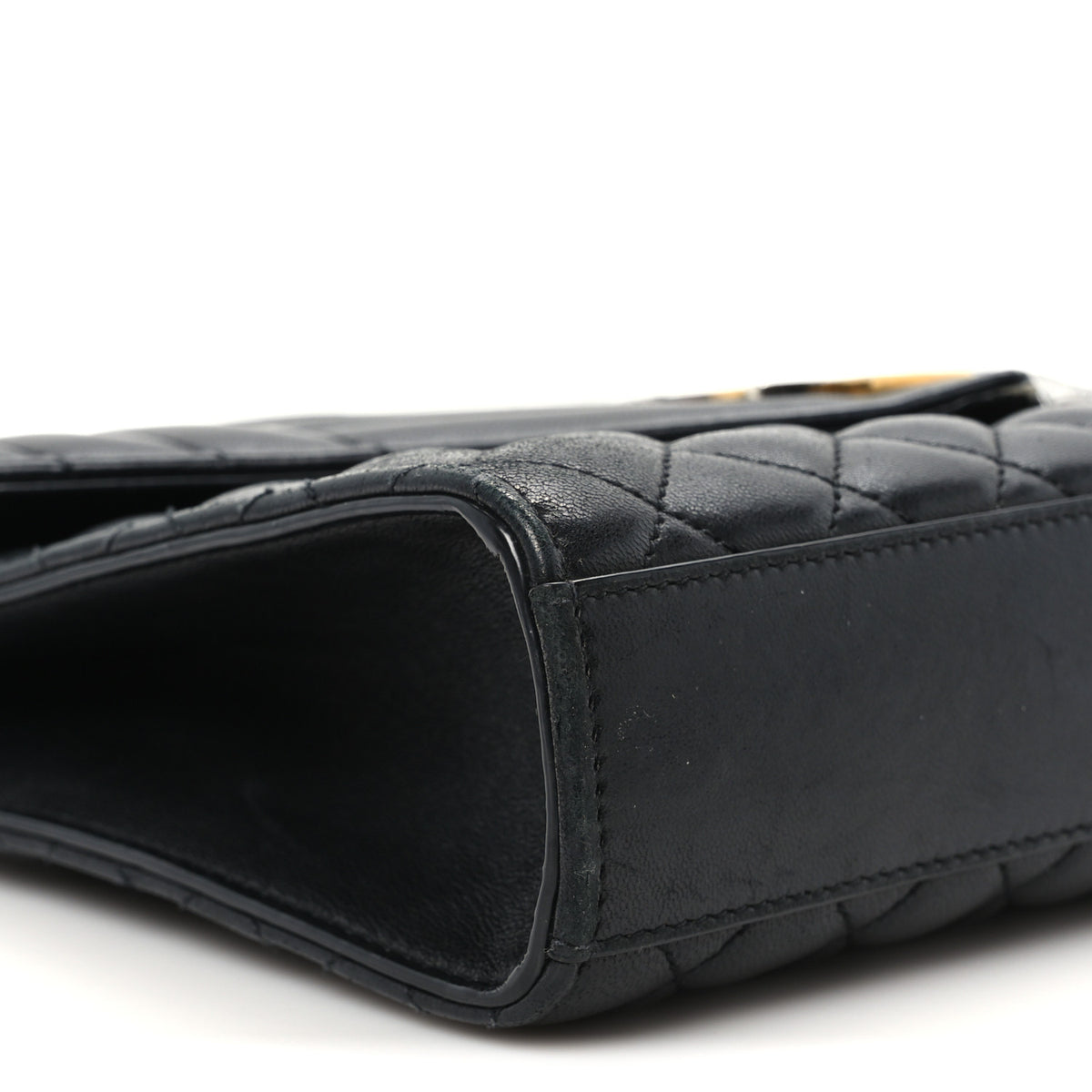 Lambskin Mixed Matelasse Triquilt Medium Monogram Satchel Black